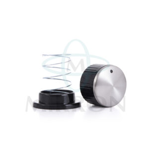 LARGE CURVED STAINLESS STEEL SHEET BLACK KNOB SET